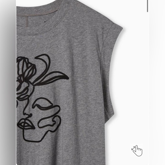 Graphic Relaxed Fit Vintage Cotton Jersey Crew Neck Dolman Tank - Picture 2 of 12